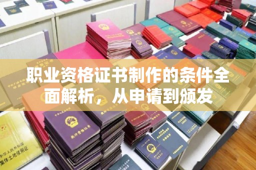香格里拉职业资格证书制作的条件全面解析，从申请到颁发